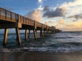 Daybreak on a South Florida Pier Royalty Free Stock Photo