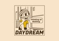 Daydream, thinking of nothing. a boy wearing a beanie was daydreaming by the window