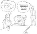 Daydreaming Woman Baby Stroller Approaching Man