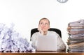 Daydreaming at work Royalty Free Stock Photo