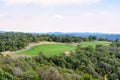 Daylight aerial view to golf club in Ruidoso Royalty Free Stock Photo