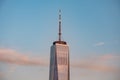 Daylight Close Up view of One World Trade Center in Lower Manhattan Financial District Royalty Free Stock Photo