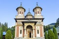Daylight front view to Orthodox church of the Sinaia monastery Royalty Free Stock Photo