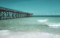 Daylight landscape viewpoint for design postcard. Clouds with blue sky over calm sea beach in tropical beach. Royalty Free Stock Photo