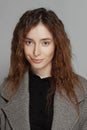 Portrait of pale model with red hair and fresh natural make up