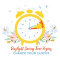 Daylight Saving Time Begins banner. Spring Forward Royalty Free Stock Photo