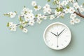 Daylight Saving Time Begins with Spring Forward Clock Royalty Free Stock Photo