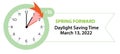 Daylight Saving Time Begins. Spring Forward March 13, 2022. Web Banner Reminder Royalty Free Stock Photo