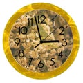 Daylight Saving Time DST. Wall Clock going to summer time +1. Turn time forward Royalty Free Stock Photo