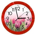 Daylight Saving Time DST. Wall Clock going to summer time +1. Turn time forward Royalty Free Stock Photo