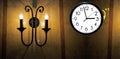 Daylight Saving Time. DST. Wall Clock going to winter time. Turn time forward Royalty Free Stock Photo