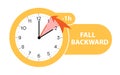 Daylight Saving Time ends concept. Web Banner Reminder with fall backward time Royalty Free Stock Photo