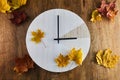 Daylight saving time. Fall Back time. Clock change back one hour. Royalty Free Stock Photo