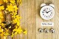 Daylight Savings Time Spring Ahead concept top down view Royalty Free Stock Photo