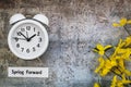 Daylight Savings Time Spring Forward concept flat lay Royalty Free Stock Photo