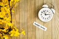 Daylight Savings Time Spring concept top down view Royalty Free Stock Photo