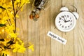 Daylight Savings Time Spring concept top down view Royalty Free Stock Photo