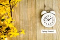 Daylight Savings Time Spring Forward concept top down view Royalty Free Stock Photo