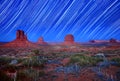 Daylight and Star Trail Image of Monument Valley Royalty Free Stock Photo