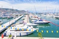 Daylight sunny view to parked yachts in port of Beaulieu-sur-Mer in France Royalty Free Stock Photo