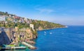 Daylight view of coastline Sorrento and Gulf of Naples, Italy Royalty Free Stock Photo
