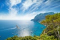 Daylight view of Marina Piccola and Monte Solaro, Capri Island, Italy