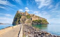 Daylight view of Aragonese Castle near Ischia island, Italy Royalty Free Stock Photo