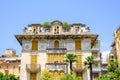 Daylight view to ancient old apartments or hotel in Rapallo