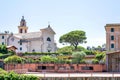 Daylight view to church and townbell in Rapallo,