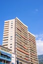 Daylight view to tall hotel building from bottom Royalty Free Stock Photo