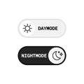 Daymode and nightmode switch button. Light and dark theme. Vector EPS 10. Isolated on white background