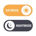 Daymode and nightmode switch button. Light and dark theme. Vector illustration