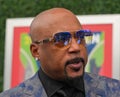 Daymond John, Entrepreneur and Co-star of ABC's Hit show Shark Tank, at the blue carpet before 2023 US Open opening ceremony