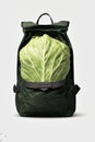 Daypack with cabbage, vegetable design. Shoulder bag, casual dark blue and light green color daypack, AI generative