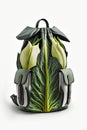 Daypack with pak choi vegetable design. Shoulder bag, backpack, small unisex bag, daypack on white background, AI generative