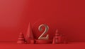 The 12 days of christmas. 2nd day festive background. 3D Render Royalty Free Stock Photo
