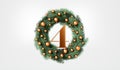 The 12 days of christmas. 4th day festive wreath and text. 3D Rendering Royalty Free Stock Photo