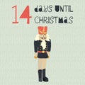 14 Days until Christmas vector illustration. Christmas countdown
