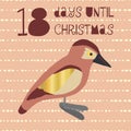 18 Days until Christmas vector illustration. Christmas countdown