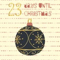 23 Days until Christmas vector illustration. Christmas countdown