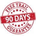 90 days free trail red rubber web stamp with stars Royalty Free Stock Photo