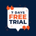 7 days free trial background with quote marks