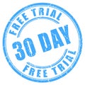 30 days free trial ink round stamp Royalty Free Stock Photo