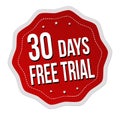 30 days free trial label or sticker