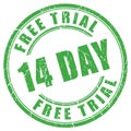 14 days free trial rubber stamp Royalty Free Stock Photo