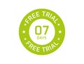 07 Days Free Trial stamp, 07 Days Free trial badges Royalty Free Stock Photo