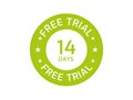 14 Days Free Trial stamp, 14 Days Free trial badges Royalty Free Stock Photo