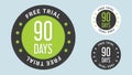90 Days Free Trial stamp vector illustration. Royalty Free Stock Photo