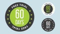 60 Days Free Trial stamp vector illustration. Royalty Free Stock Photo