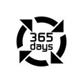 365 days icon isolated on white background